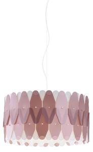Sospensione Moderna Amanda Polilux ® Pink Metal E Metallo Cromo 1 Luce E27 D40Cm