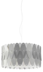 Sospensione Moderna Amanda Polilux ® Argento E Metallo Cromo 1 Luce E27 D40Cm