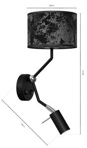 Lampada da parete SATINO 1xE27/40W/230V + 1xGU10/MR11/7W nero/grigio