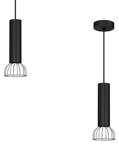Lampadario su corda DANTE 1xGU10/25W/230V nero/cromato lucido