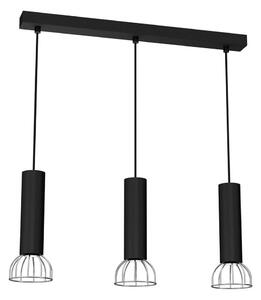 Lampadario su corda DANTE 3xGU10/25W/230V nero/cromo lucido