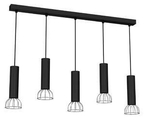 Lampadario su filo DANTE 5xGU10/25W/230V nero/cromo luminoso