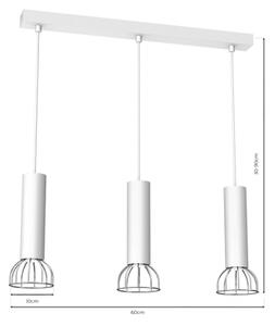 Lampadario su corda DANTE 3xGU10/25W/230V bianco/cromo lucido