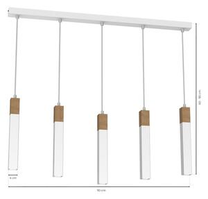 Lampadario su corda SOLO 5xGU10/MR11/40W/230V bianco