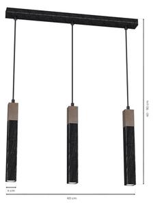 Lampadario su filo SOLO 3xGU10/MR11/40W/230V nero