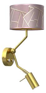 Lampada da parete ZIGGY 1xE27/40W/230V + 1xGU10/MR11/7W rosa/oro