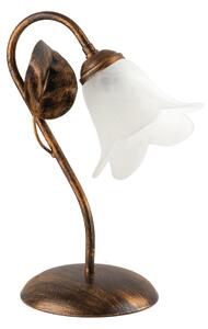 Lampada da Tavolo Limone 1 Luce Marrone e Bianco LuceArt Classic