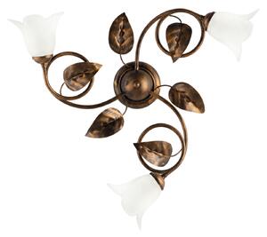 Plafoniera Arte Povera Limone 3 Luci Marrone e Bianco LuceArt Classic