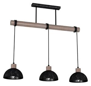 Lampadario su filo ERIK 3xE27/60W/230V marrone/nero