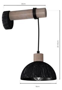 Applique ERIK 1xE27/60W/230V marrone/nera