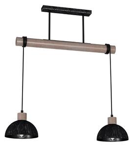 Lampadario su corda ERIK 2xE27/60W/230V Marrone nero