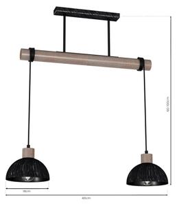 Lampadario su corda ERIK 2xE27/60W/230V Marrone nero