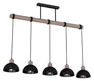 Lampadario a sospensione con filo ERIK 5xE27/60W/230V marrone/nero