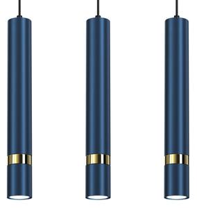 Lampadario a sospensione con cavo JOKER 3xGU10/25W/230V blu/oro