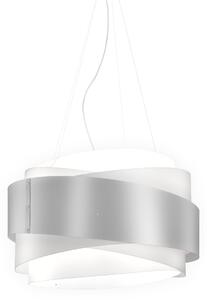 Sospensione Moderna Bea Polilux ® Argento E Metallo Cromo 1 Luce E27 D60Cm