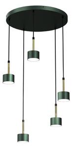 Lampadario su corda ARENA 5xGX53/11W/230V verde/oro