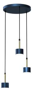 Lampadario su corda ARENA 3xGX53/11W/230V blu/dorato