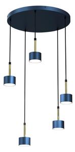 Lampadario su corda ARENA 5xGX53/11W/230V blu/dorato