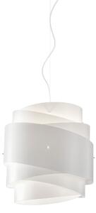 Sospensione Moderna Bea Polilux ® Bianco E Metallo Cromo 1 Luce E27 D40Cm