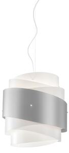 Sospensione Moderna Bea Polilux ® Argento E Metallo Cromo 1 Luce E27 D40Cm
