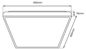 Plafoniera LED dimmerabile QUADRO 38W 230V 3000-6000K bianco + telecomando