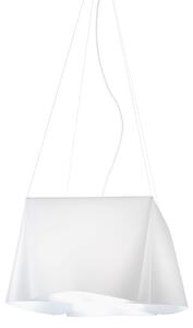 Sospensione Moderna Wanda Polilux ® Bianco E Metallo Cromo 1 Luce E27 D60Cm