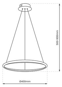 Lampadario LED a cavo ROTONDA LED/27W/230V oro