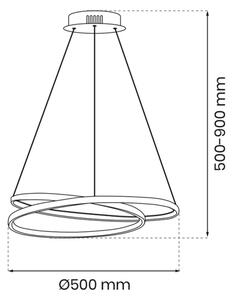 Lampadario LED a sospensione con filo LUCERO LED/48W/230V nero