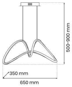 Lampadario LED a sospensione con filo TESORO LED/48W/230V nero