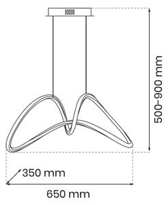 Lampadario LED su corda TESORO LED/48W/230V dorato