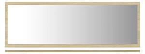 Specchio Bagno Bianco e Rovere Sonoma 100x10,5x37cm Multistrato