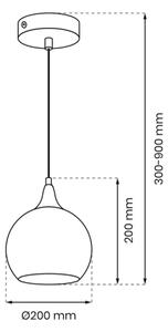Lampadario a sospensione con filo MONTE 1xE27/60W/230V diametro 20 cm cromo opaco