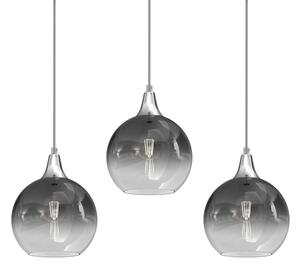 Lampadario a sospensione con filo MONTE 3xE27/60W/230V d. 20 cm cromo opaco