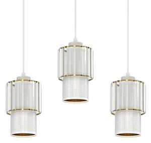 Lampadario a sospensione con filo BLANCO 3xE27/60W/230V bianco