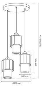 Lampadario a sospensione con filo BLANCO 3xE27/60W/230V bianco