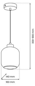 Lampadario a sospensione con filo SOMBRA 1xE27/60W/230V grigio