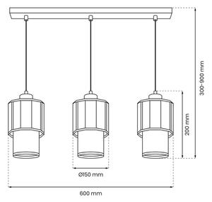 Lampadario a sospensione con filo BLANCO 3xE27/60W/230V bianco