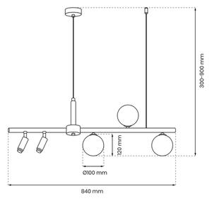 Lampadario a sospensione con filo SIRIO 5xG9/25W/230V nero