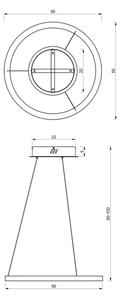 Lampadario LED a sospensione con filo GALAXIA LED/26W/230V nero