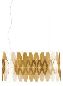 Lampadario Moderno Ovale Amanda Polilux ® New Gold E Metallo Cromo 3 Luci E27