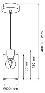 Lampadario a sospensione con filo MADERA 1xE27/60W/230V bianco/legno