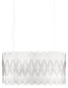 Lampadario Moderno Ovale Amanda Polilux ® Bianco E Metallo Cromo 3 Luci E27