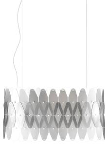 Lampadario Moderno Ovale Amanda Polilux ® Argento E Metallo Cromo 3 Luci E27