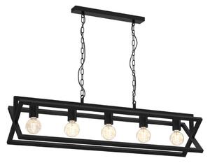 Lampadario a sospensione con catena ARNOLD 5xE27/60W/230V nero