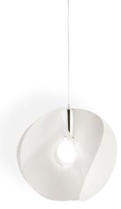 Sospensione Moderna Atom Polilux ® Bianco E Metallo Cromo 1 Luce E27 D54Cm