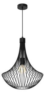 Lampadario a sospensione con filo CESTA 1xE27/60W/230V nero