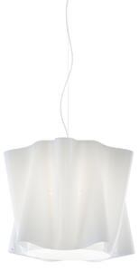Sospensione Moderna Folio Polilux ® Bianco E Metallo Cromo 1 Luce E27 D40Cm