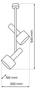 Lampadario a sospensione con supporto rigido LINTERNA 2xGX53/12W/230V nero