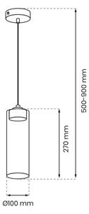 Lampadario a sospensione con filo CLARISSA 1xGX53/12W/230V nero
