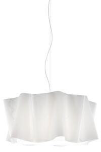 Sospensione Moderna Folio Polilux ® Bianco E Metallo Cromo 1 Luce E27 D50Cm